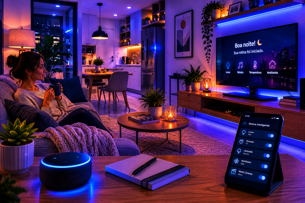 Apartamento moderno automatizado com Alexa e iluminação inteligente